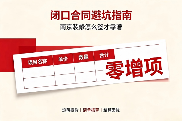 南京零增项装修全指南：闭口合同怎么签？靠谱公司推荐与避坑详解