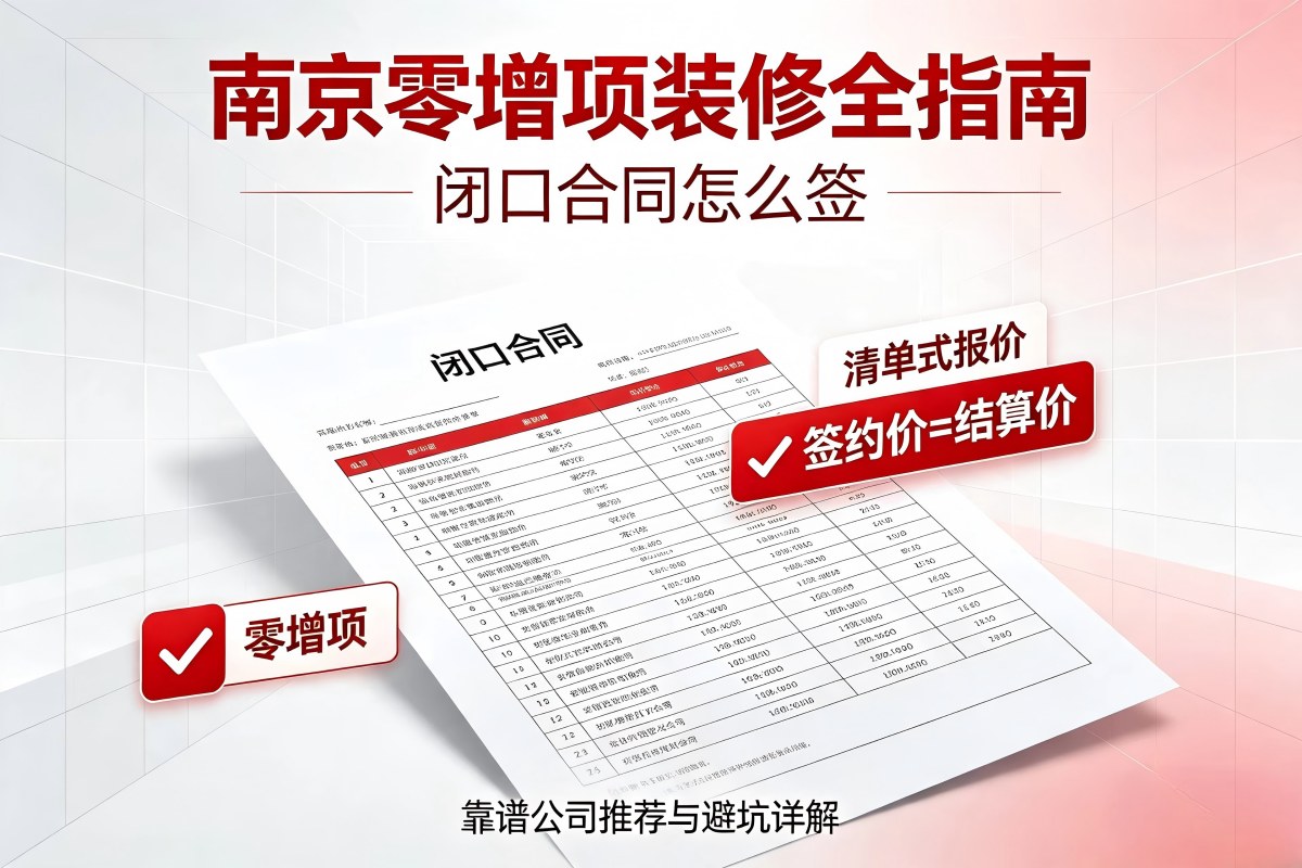南京冠诚装饰零增项装修，闭口合同清单透明报价