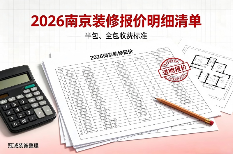 南京冠诚装饰整理，2026 装修报价明细清单，半包全包收费标准